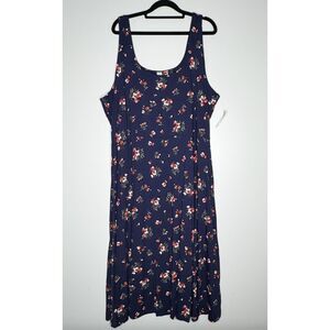 New Old Navy Fit Flare Sleeveless Tank Midi Dress Women's Plus Size 3X